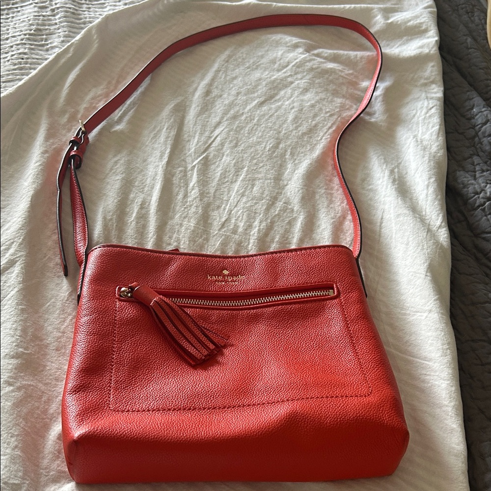 Kate Spade Red Crossbody Bag with Tassel